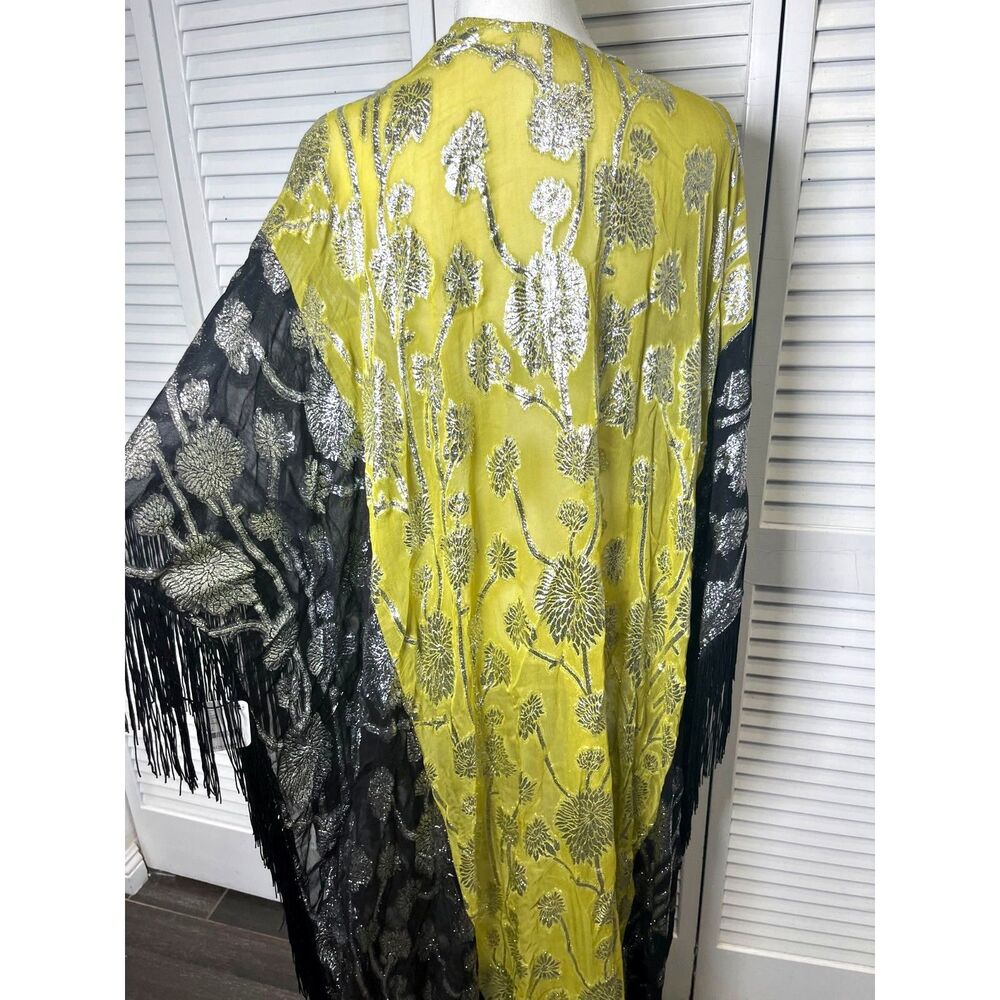 FREE PEOPLE FLORENCE KIMONO STEVIE NICKS STYLE! One Size Metallic NWT Very Rare! - Picture 7 of 9